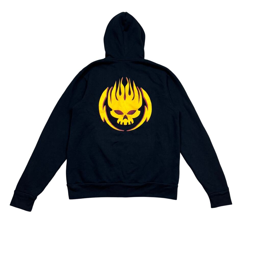 The Offspring Flame Skull Logo Full Zip Hoodie Men's Medium Punk Rock Skater